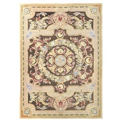 6x9 Rare Vintage French Empire Tapestry Needlepoint Rug 185cm x 282cm