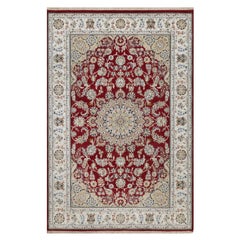 Tappeto orientale in lana e seta annodato a mano 6
x9
Red Nain with Medallion Design