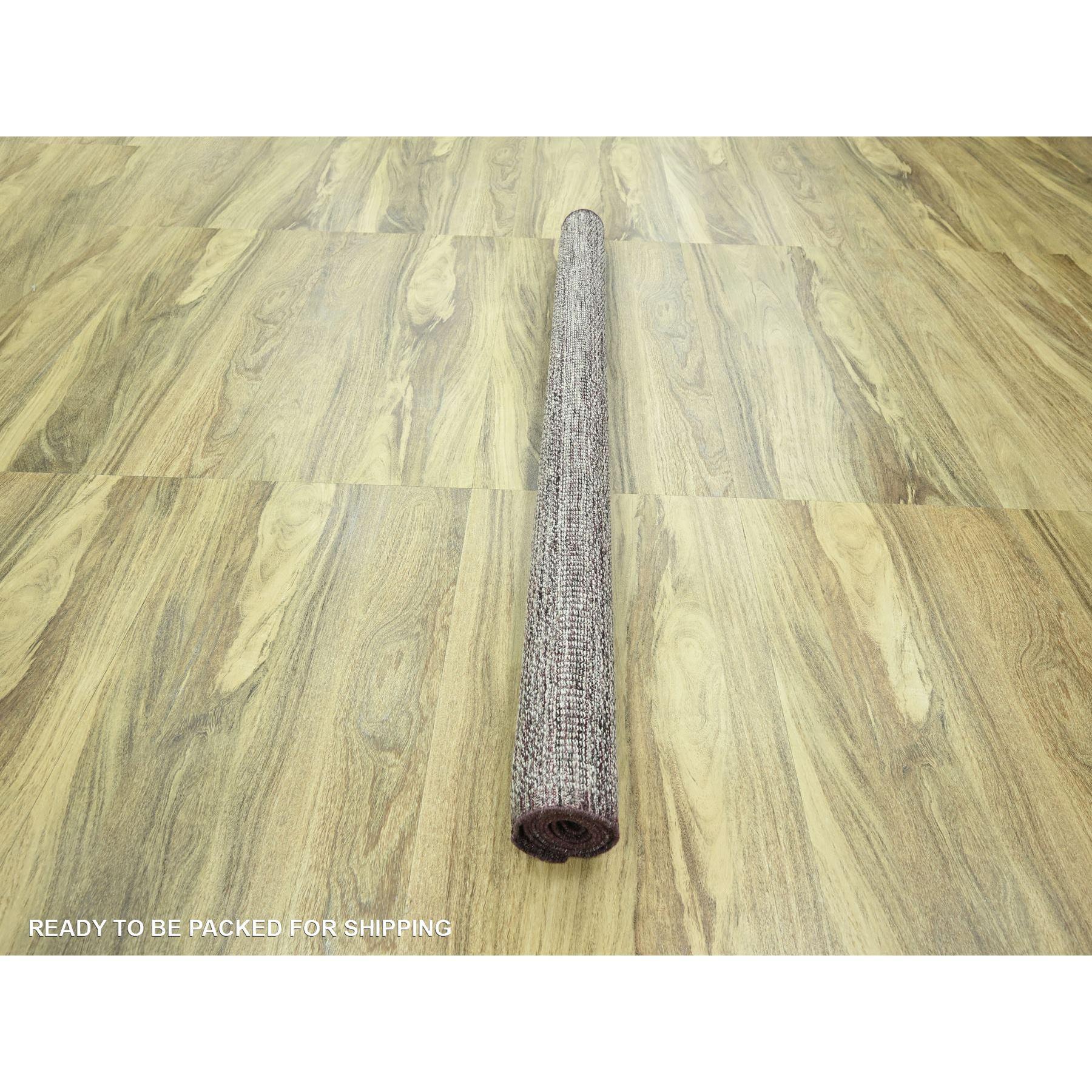 6'x9' Roter & weißer handgeknüpfter orientalischer Teppich aus reiner Wolle mit oxidiertem Grasdesign im Angebot 2