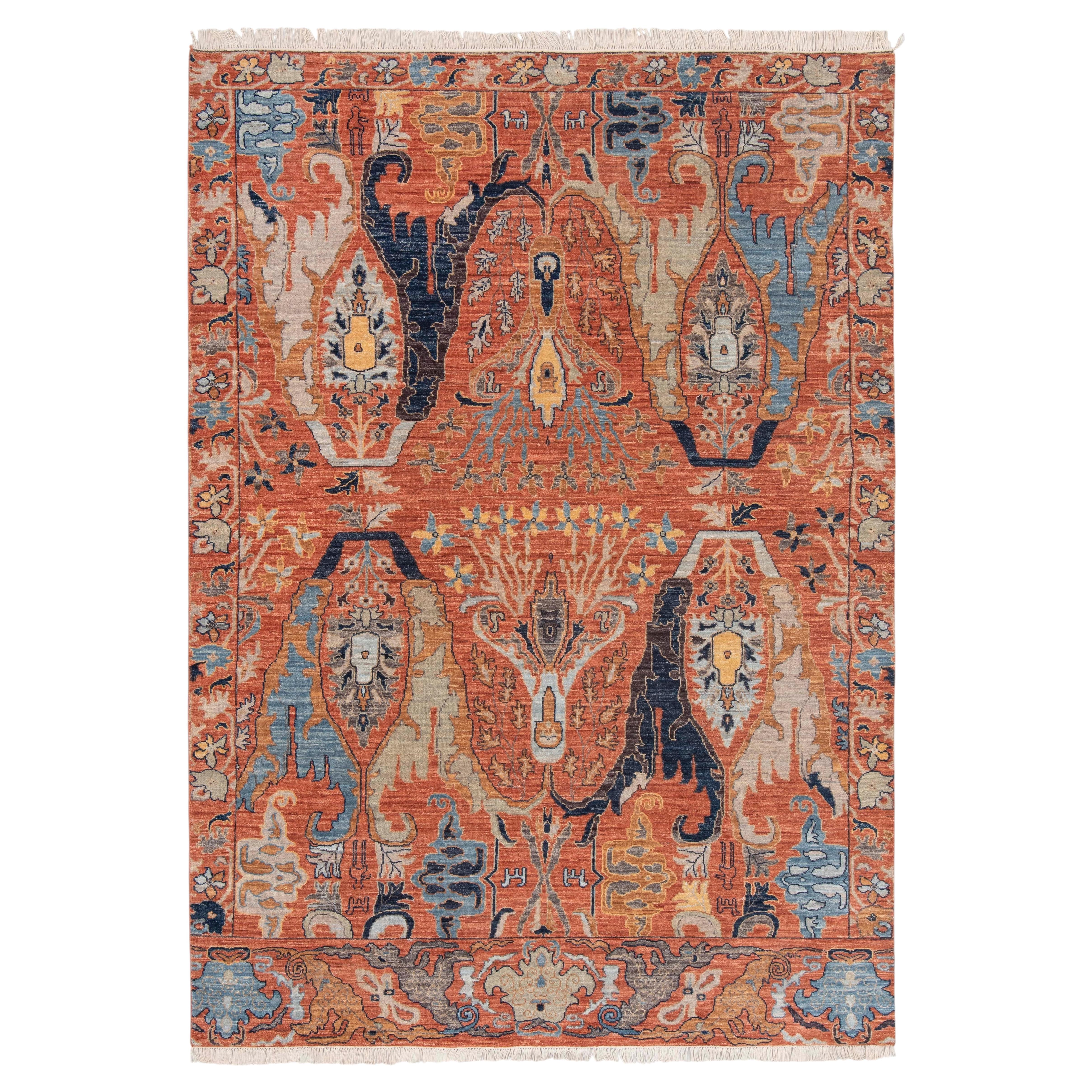 6x9 Rust Bidjar Style Hand Knotted Wool High Quality Rug ( JC - 8038 )
