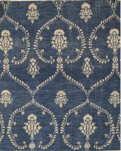 6x9 Small Luxurious Chloe Blue Floral Traditional Hand Knotted Wool Carpet Rug