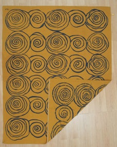 6x9 Stilvolle Iris Goldrute Kilim Fluid Spiralen Modern Handgewebte Wolle Teppich Teppich