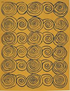 6x9 Stilvolle Iris Goldrute Kilim Fluid Spiralen Modern Handgewebte Wolle Teppich Teppich