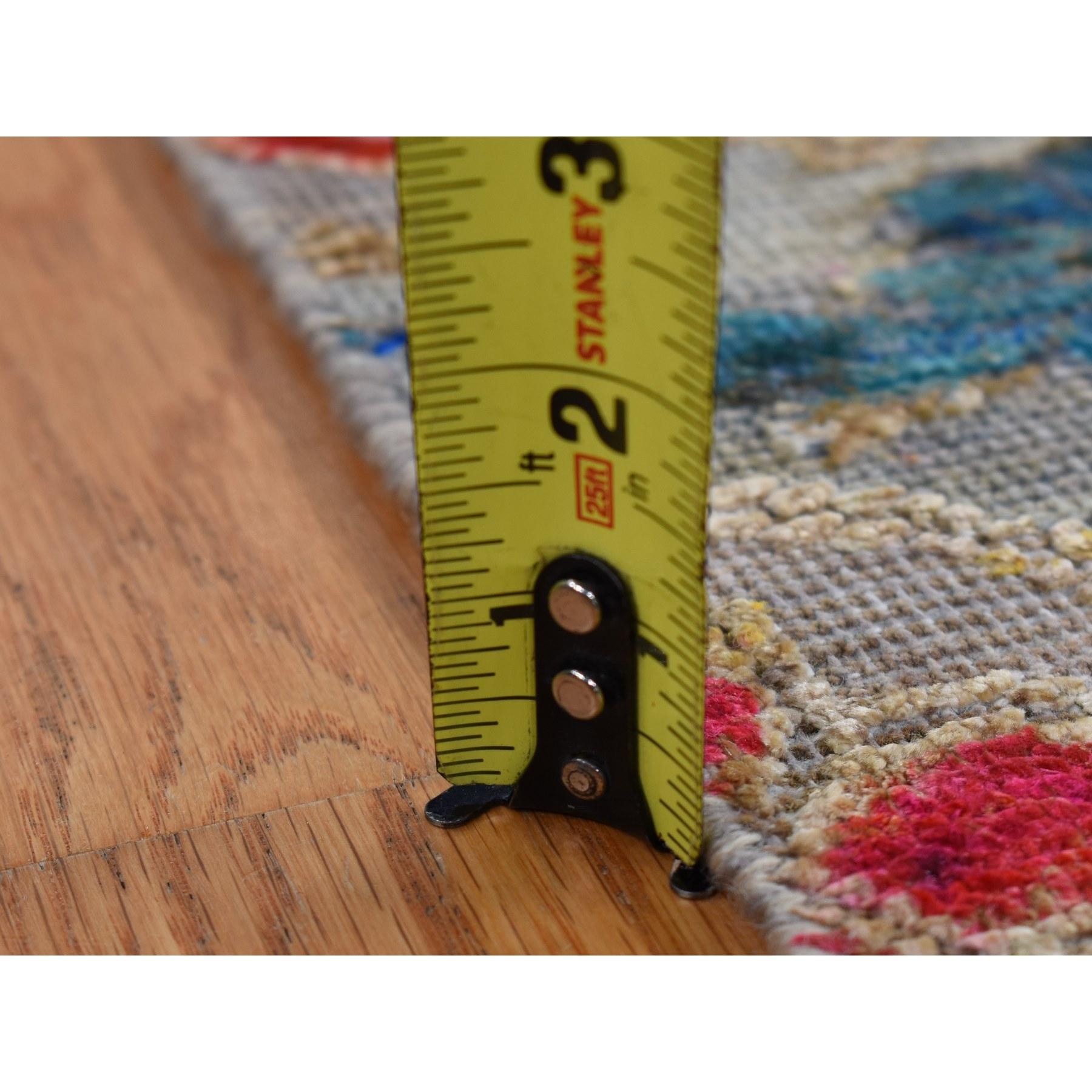 6'x9' Tan Braun Maharaja Design Sari Seide und Wolle Hand geknüpft Teppich im Angebot 3