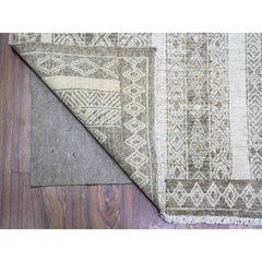 6'x9' Taupe Brown Wool Hand Knotted Finer Peshawar Oriental Rug