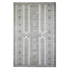 6'x9' Taupe Brown Wool Hand Knotted Finer Peshawar Oriental Rug