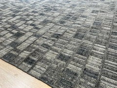6x9 Tessa Raffiniert Grau Geometrisch Modern Handgeknüpft Wollteppich Teppich