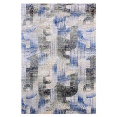 alfombra oriental de lana texturizada anudada a mano 6'x9' THE INTERTWINED PASSAGE