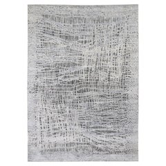 6'x9' THE LOST BRANCHES, Seide mit strukturierter Wolle, handgeknüpfter orientalischer Teppich