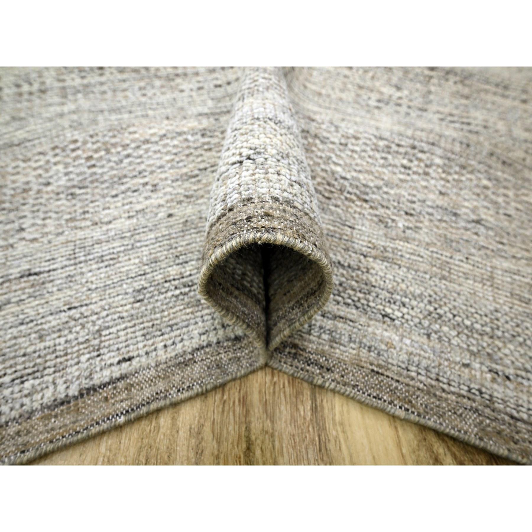 6'x9' Wood Brown Hand Knotted Distressed & Oxidized Grass Design Wollteppich (Handgeknüpft) im Angebot