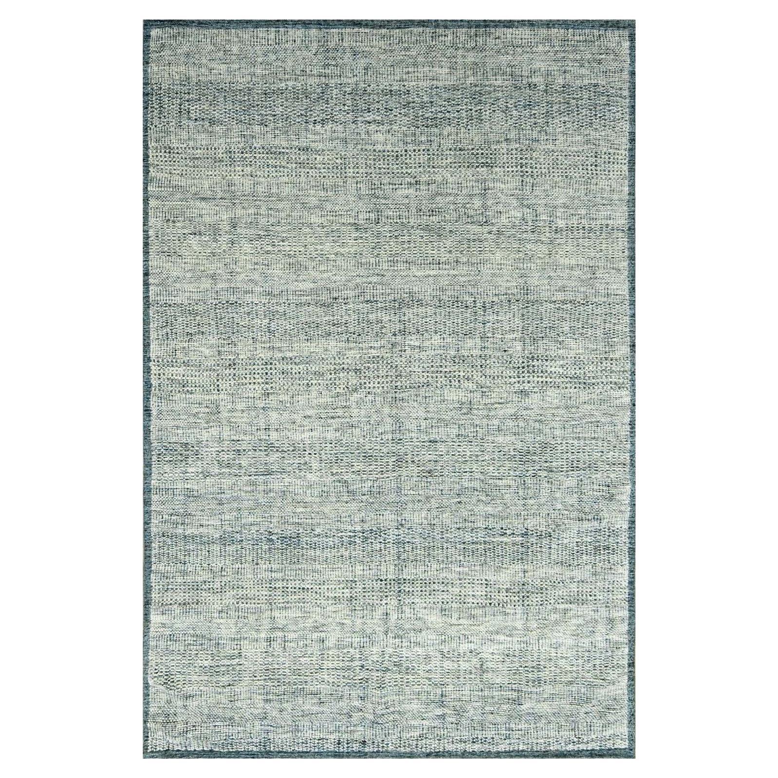 6
x9
1" Tappeto in lana annodato a mano con disegno dell
erba blu egeo ossidato e invecchiato