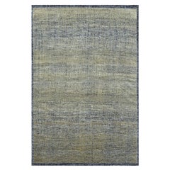 Tapis d'Orient en laine nouée à la main 6'x9'2" Brown with Black Oxidized Grass Design