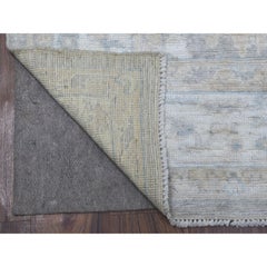 6'x9'2" Faded Gray Angora Oushak Hand Knotted Extra Soft Wool Oriental Rug