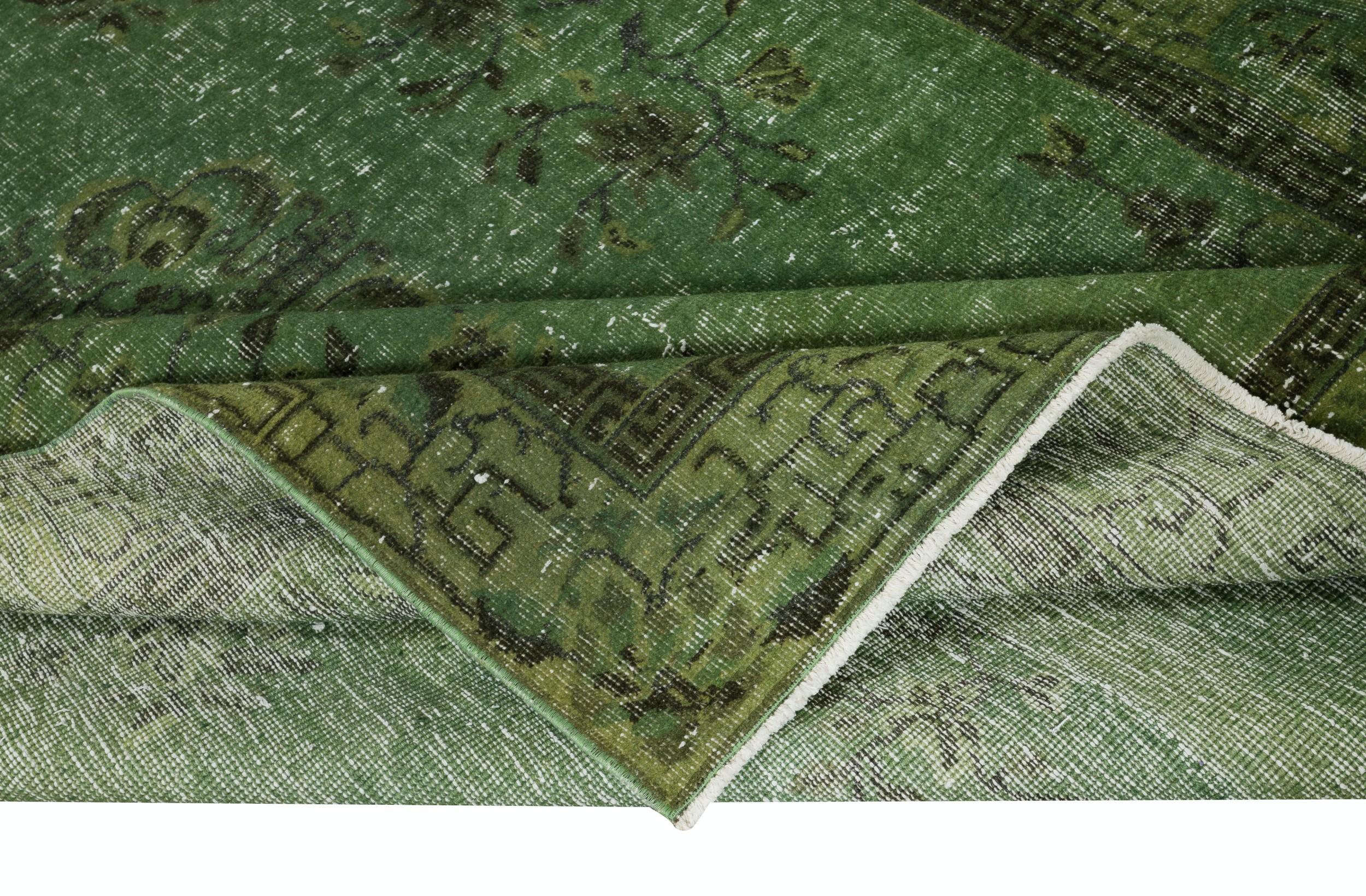 Alfombra contemporánea de lana turca anudada a mano de color verde de 2,5 metros Moderno en venta