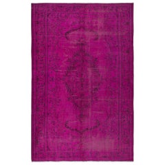 6x9.2 Ft Modern & Contemporary Teppich in Rosa, Handgefertigter Türkischer Wollteppich