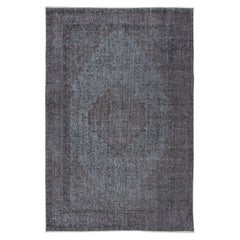 Tappeto moderno fatto a mano 6x9.2 Ft in grigio e rosso morbido, tappeto turco a pelo basso