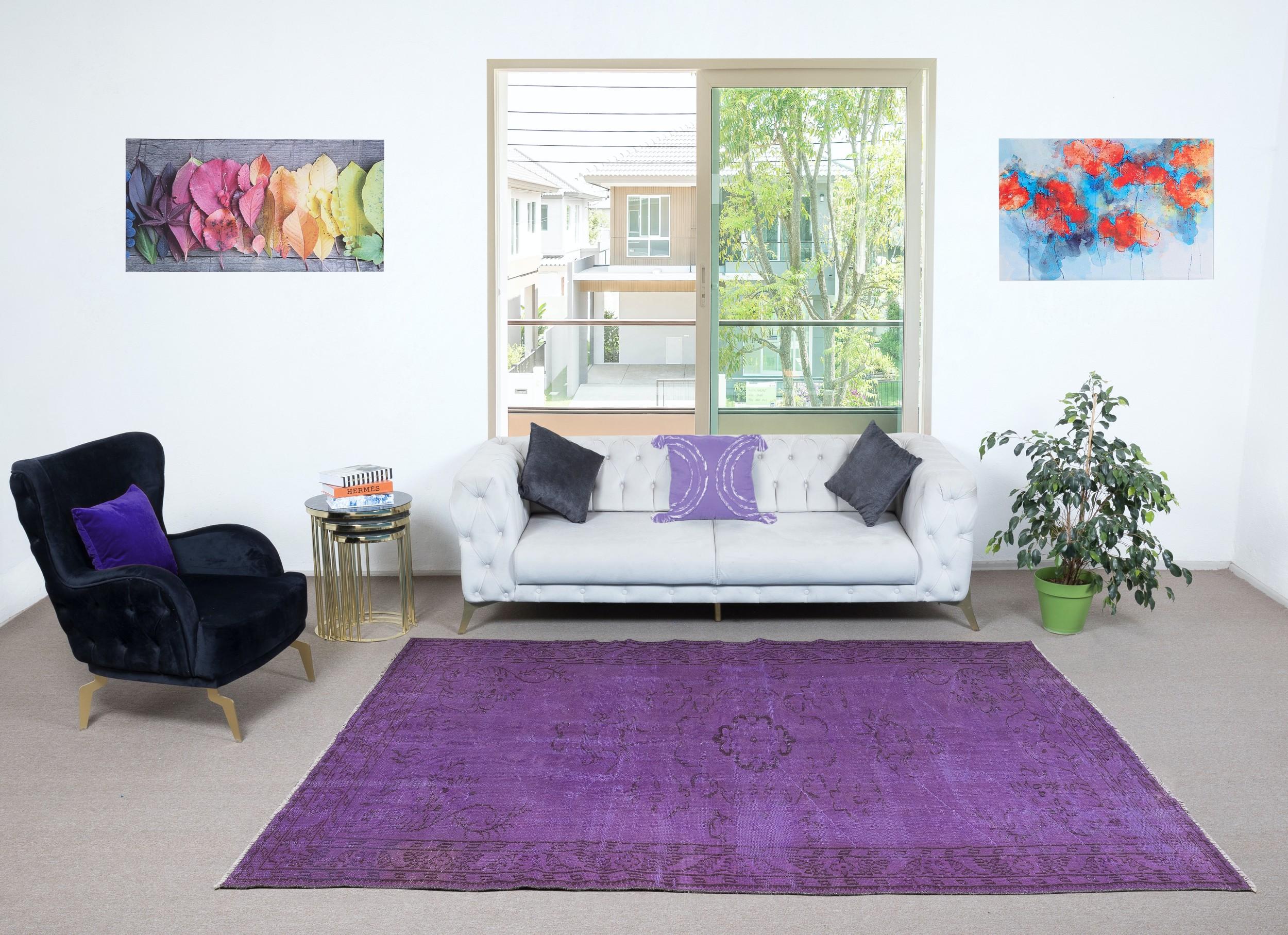 Our over-dyed rugs are all hand-knotted vintage pieces that are recreated in our workshop to cater to a wider range of interior design choices from modern to coastal, from industrial to rustic/cottage. These 50 to 70 year-old rugs were hand-knotted
