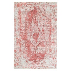 6'x9'2" Handgeknüpftes Rosa Gebrochenes Persisches Design Wolle-Reine Seide Orientteppich