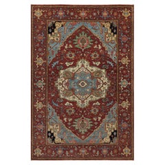 6
x9
2" Rot Antik Fein Heriz Re-Kreation Hand geknüpft Neuseeland Wolle Teppich