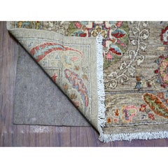 6'x9'2" Tan Color Extra Soft Wool Hand Knotted Finer Peshawar Oriental Rug