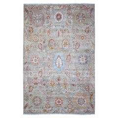 Alfombra Oriental Peshawar de Lana Extra Suave Anudada a Mano, Color Tan, 6'x9'2