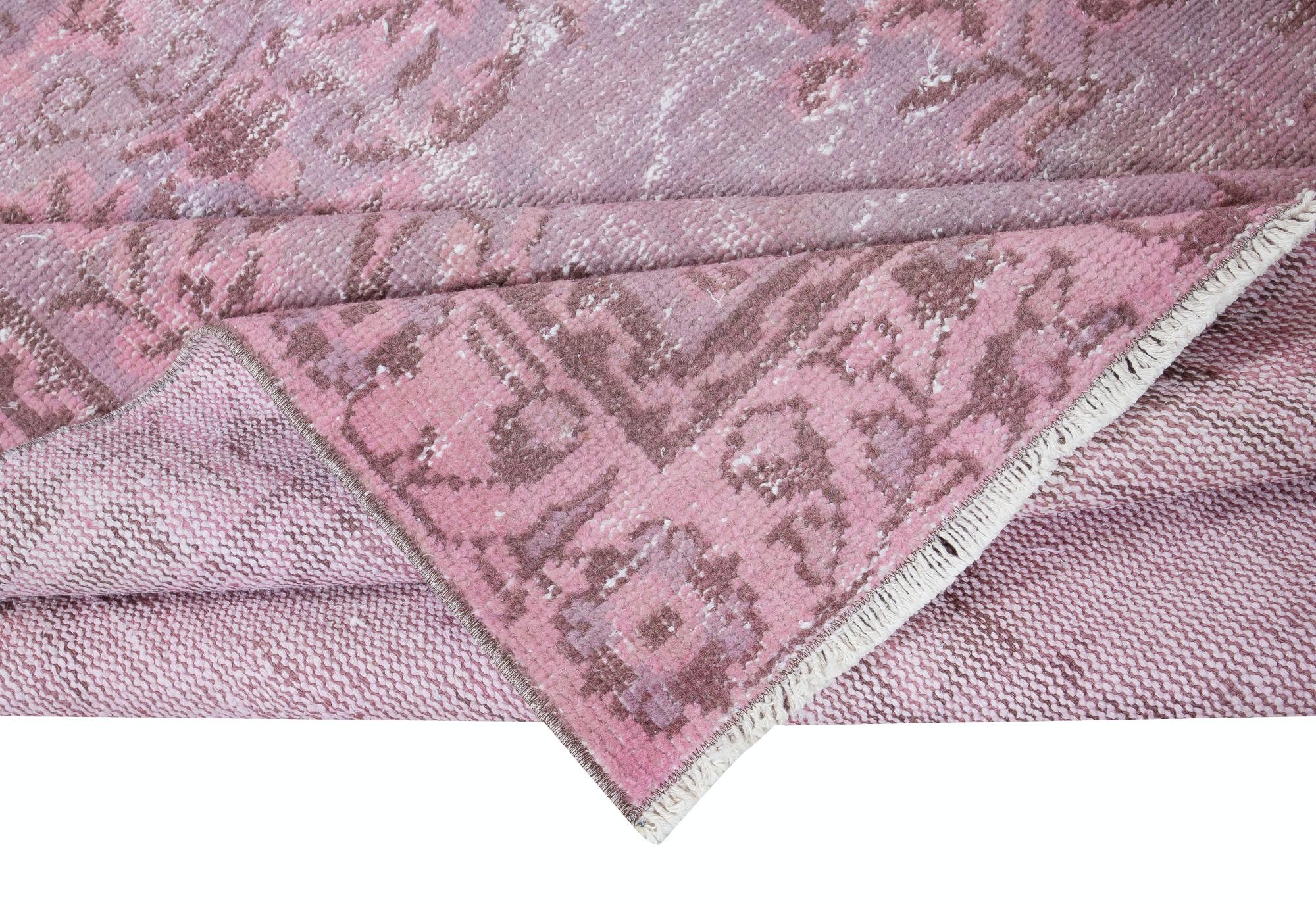Chinesischer Art-Déco-Teppich in Rosa, handgefertigter Teppich, 6x9,4 Fuß, Ideal 4 Moderne Inneneinrichtung (Türkisch) im Angebot