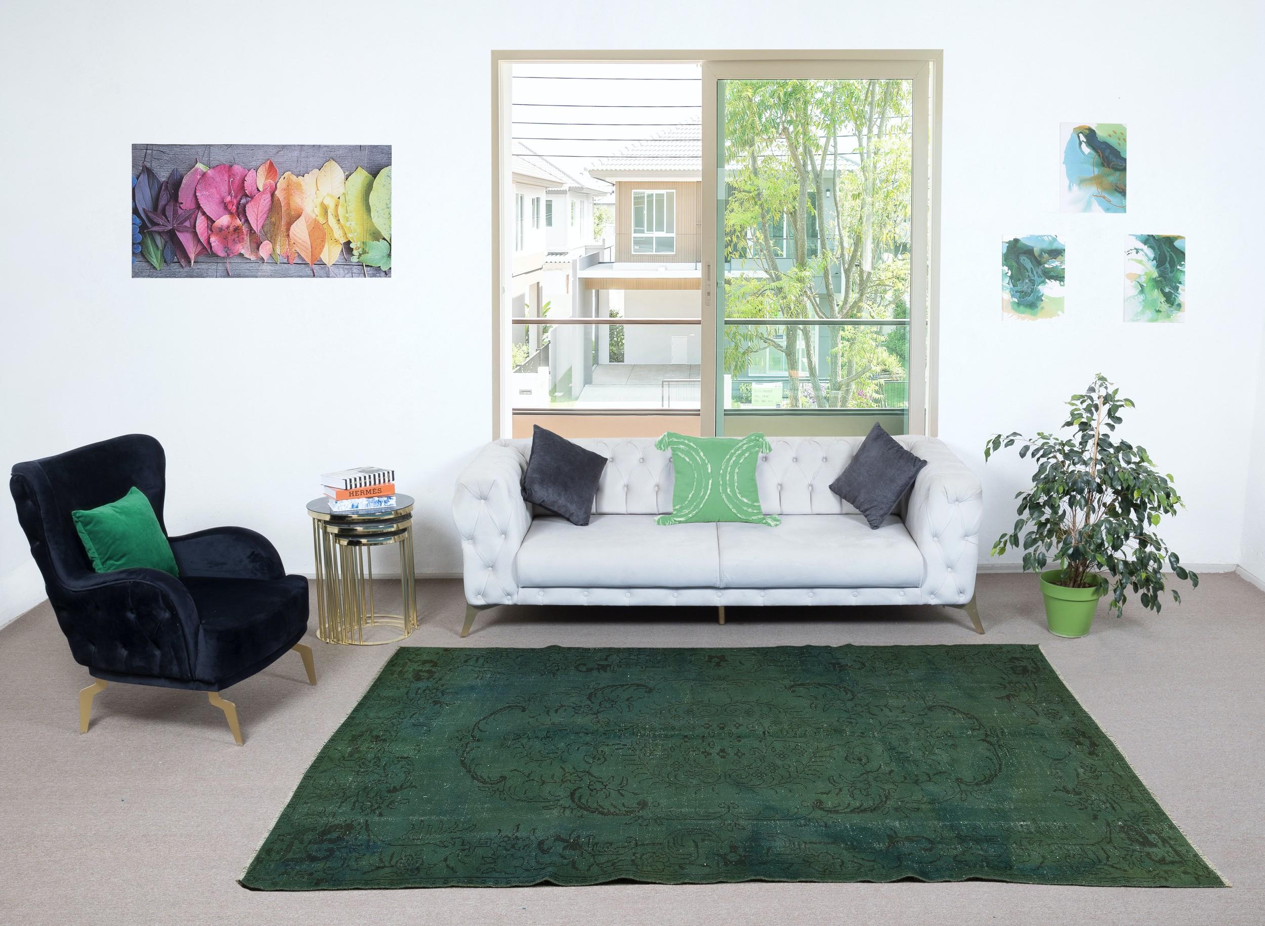 Our over-dyed rugs are all hand-knotted vintage pieces that are recreated in our workshop to cater to a wider range of interior design choices from modern to coastal, from industrial to rustic/cottage. These 50 to 70 year-old rugs were hand-knotted