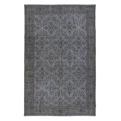 6x9.4 Ft Moderner handgefertigter Teppich in Grau, Contemporary Turkish Carpet