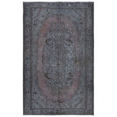 6x9,5 Ft Moderner Teppich, grauer und weicher roter Teppich, handgefertigter Wohnzimmerteppich