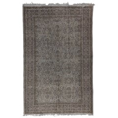 6x9,5 Ft Moderner handgeknüpfter Teppich aus türkischer Wolle in bläulich-grauer Farbe