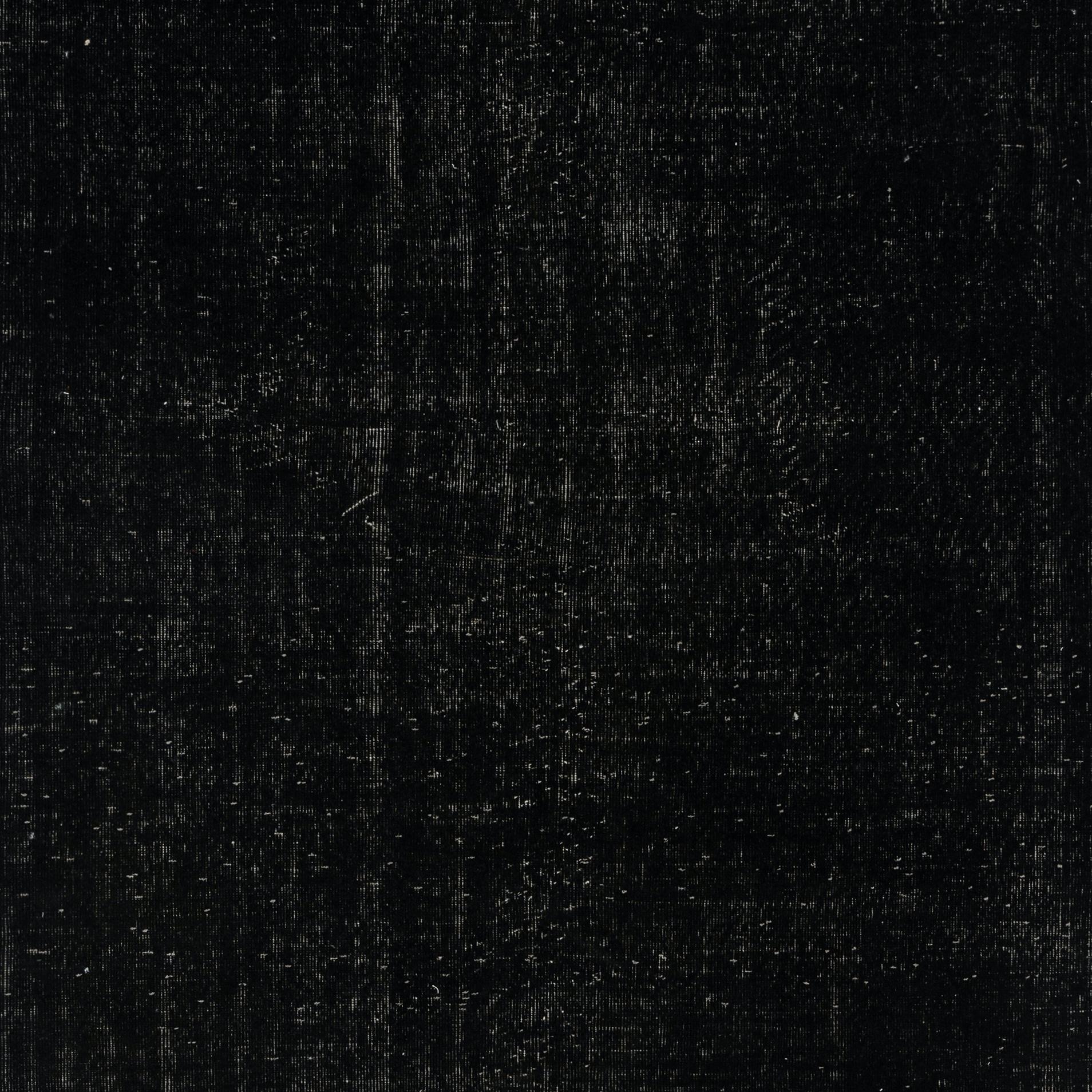 6x9.5 Ft Plain Black Overdyed Area Rug, handgeknüpft und handgewebt in der Türkei (Türkisch) im Angebot