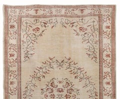 6x9.5 Ft Vintage Oushak Rug in Soft Colors, Ideal for Home & Office Decor