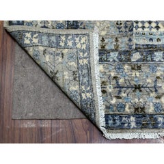 6'x9'5" Gray Afghan Peshawar Soft Wool Hand Knotted Oriental Rug