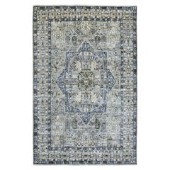 6'x9'5" Gray Afghan Peshawar Soft Wool Hand Knotted Oriental Rug