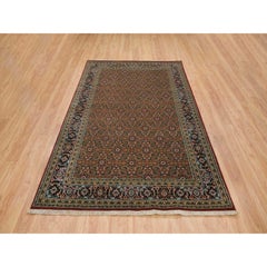 6'x9'5" Red Herati Design Hand Knotted 250 KPSI Wool/Silk Oriental Rug