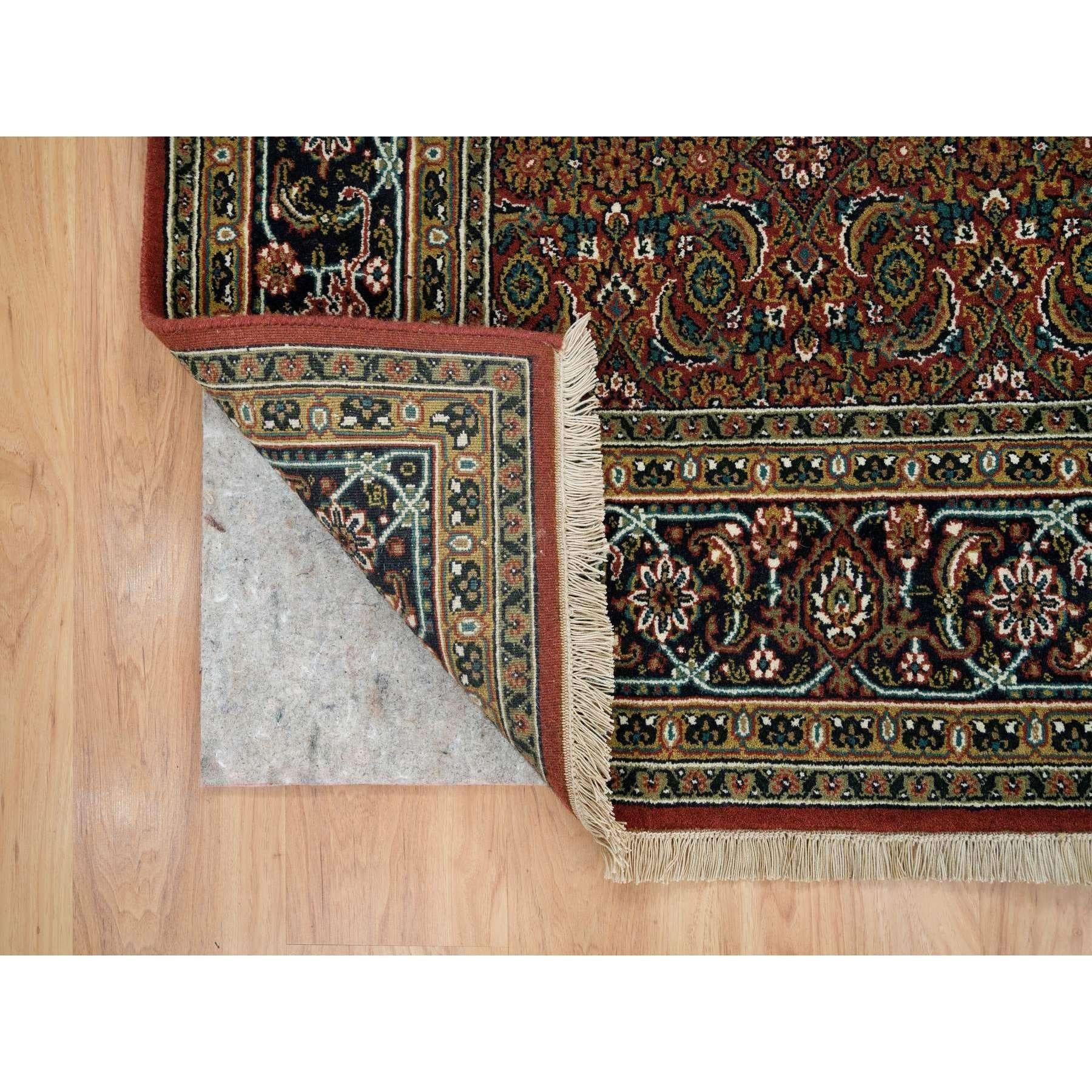 Indiano Tappeto orientale rosso Herati Design annodato a mano 250 KPSI Lana/Seta in vendita