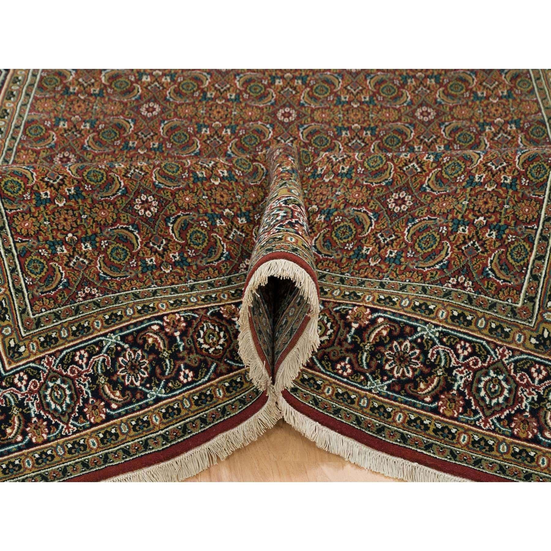 Annodato a mano Tappeto orientale rosso Herati Design annodato a mano 250 KPSI Lana/Seta in vendita