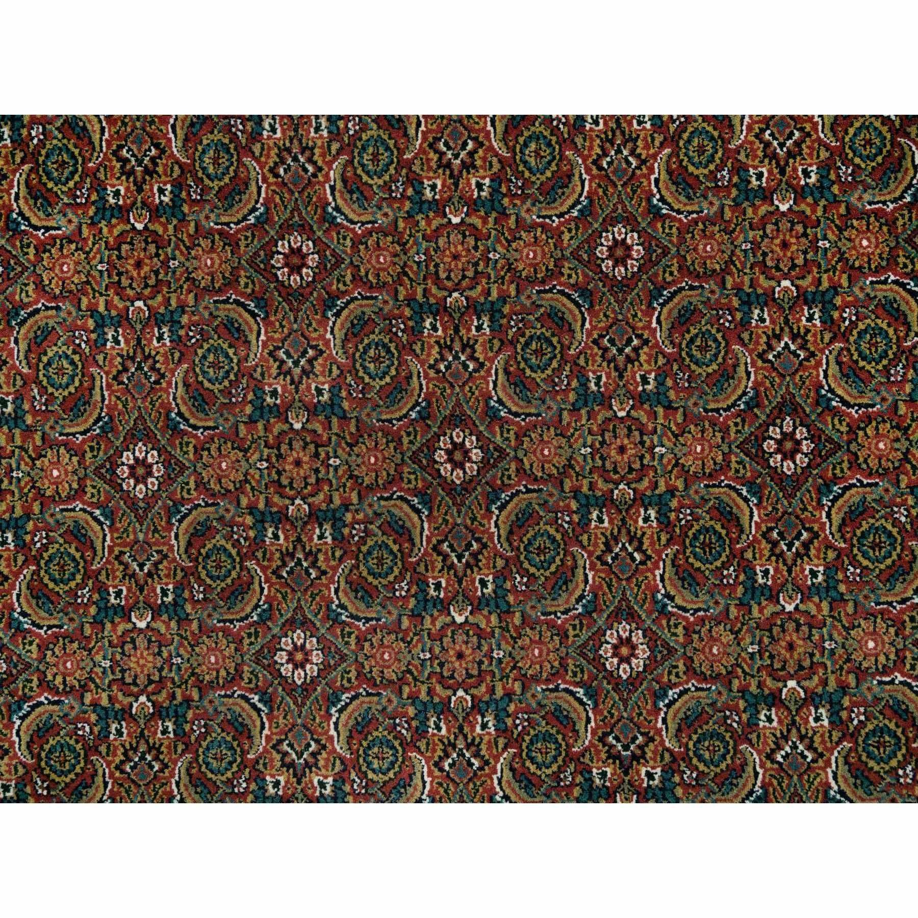 Tappeto orientale rosso Herati Design annodato a mano 250 KPSI Lana/Seta in vendita 1