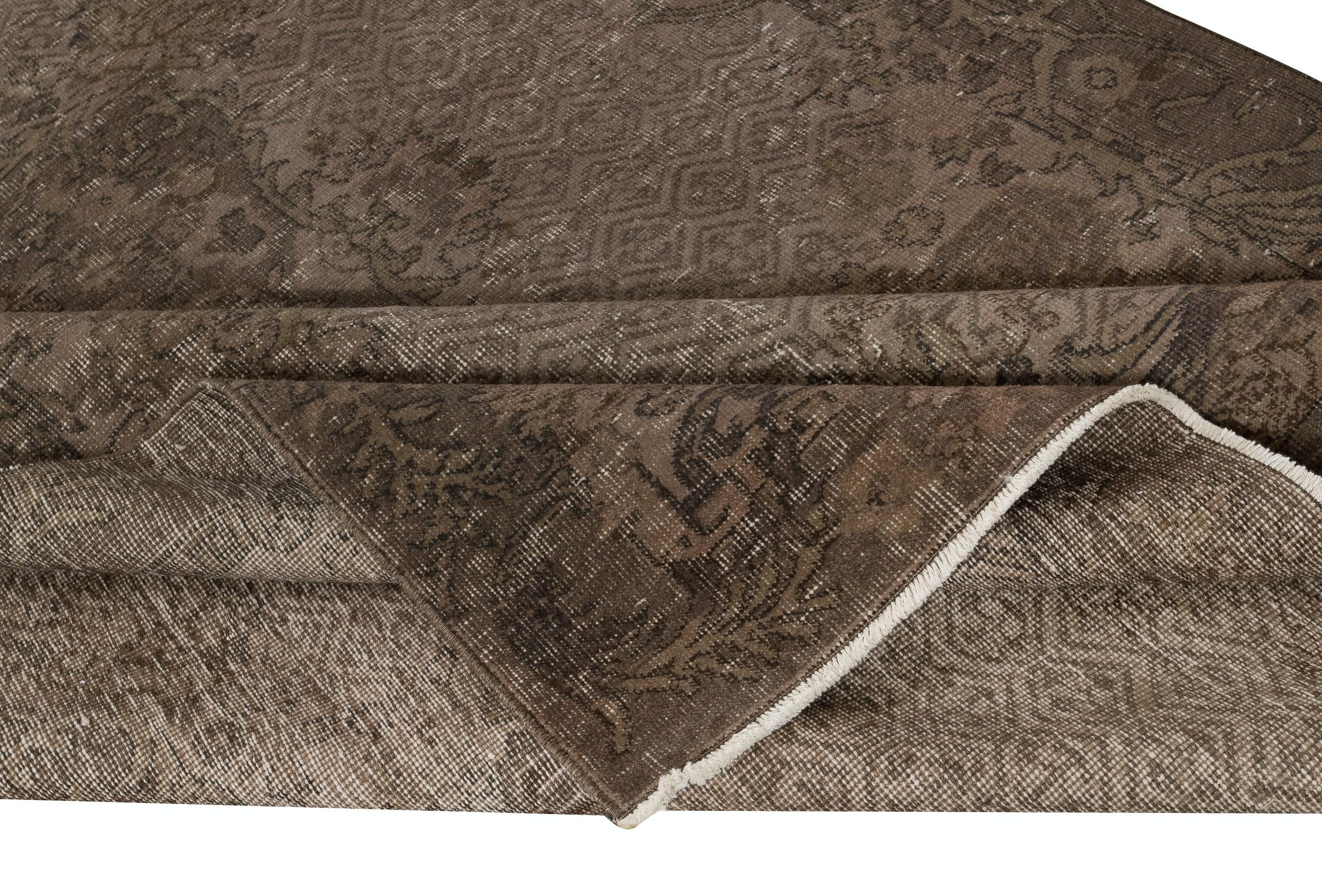 Turkish 6x9.6 Ft Handmade Area Rug for Kids Room. Brown Color Modern Living Room Rug For Sale