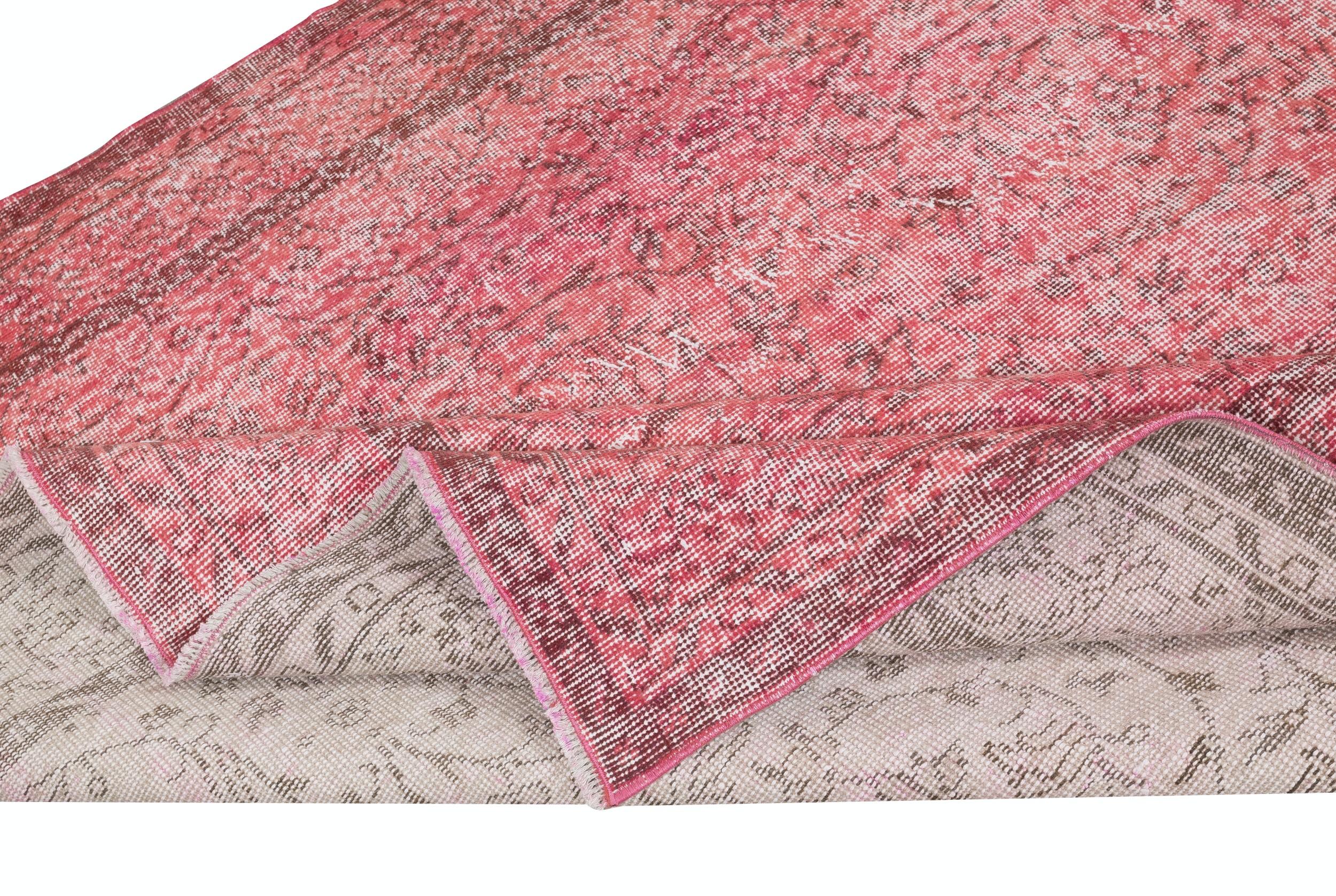 Alfombra hecha a mano de color rojo para salón, alfombra turca de estilo shabby chic Moderno en venta