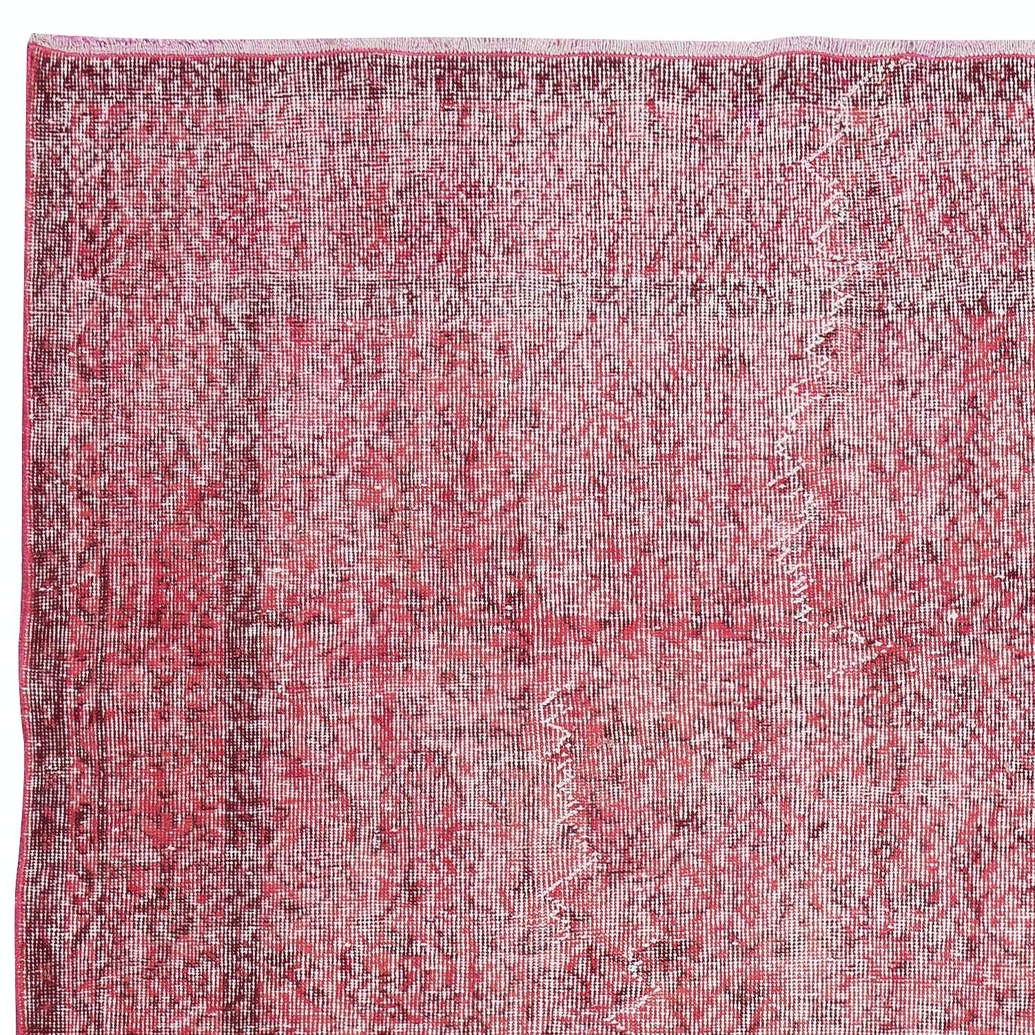 Alfombra hecha a mano de color rojo para salón, alfombra turca de estilo shabby chic Turco en venta