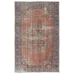 Tappeto di villaggio vintage 6x9.6 Ft, Ca 1960, Tappeto tribale turco fatto a mano