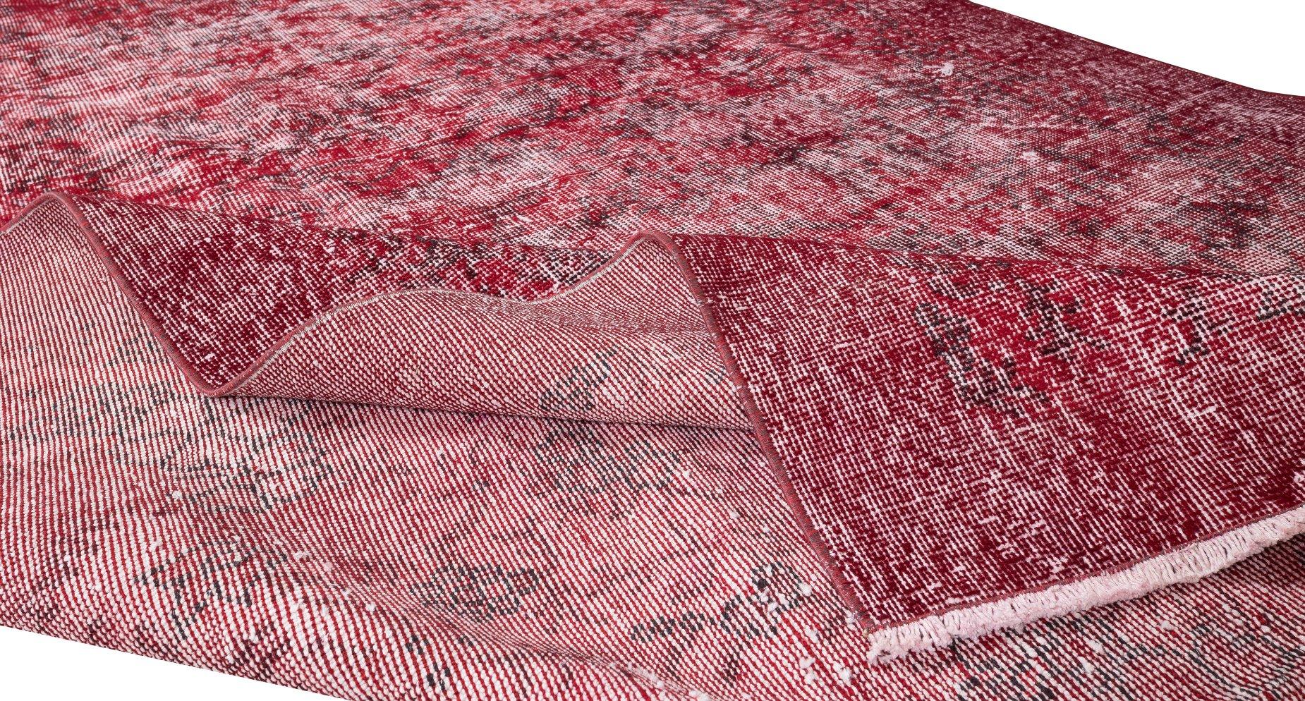 6x9.7 Ft handgefertigter türkischer Teppich in Burgunderrot. Vintage-Teppich im Shabby Chic-Stil (Moderne) im Angebot