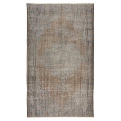 6x10 Ft Vintage Area Rug in Gray for Modern Interiors, Handmade in Turkey