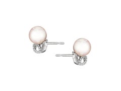 Morning Blossom Akoya Cultured Pearl Stud Earrings in 18K Gold