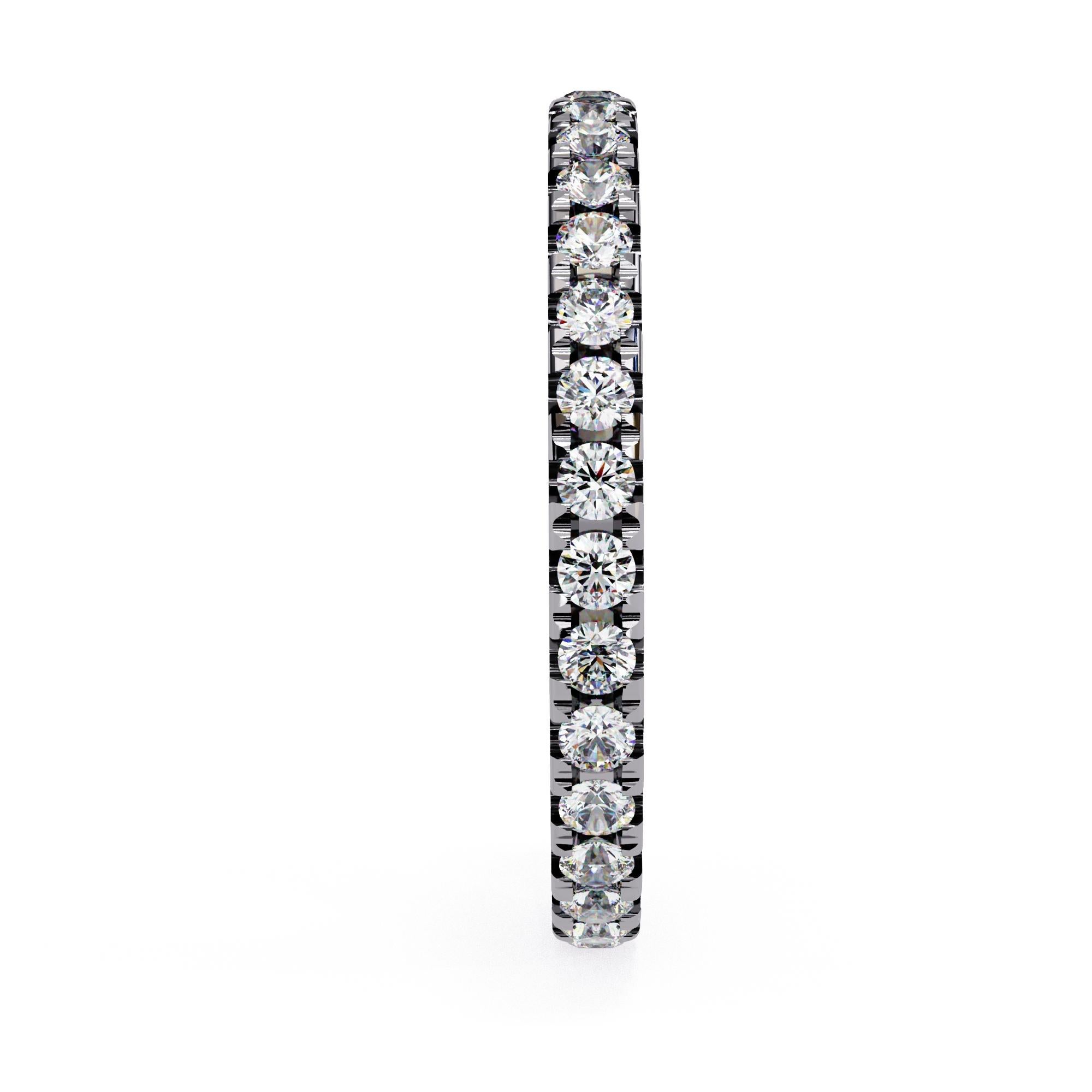 7/10 Ctw Round Diamond Ring, Full Eternity Band, 14K Solid Gold, SI GH 8