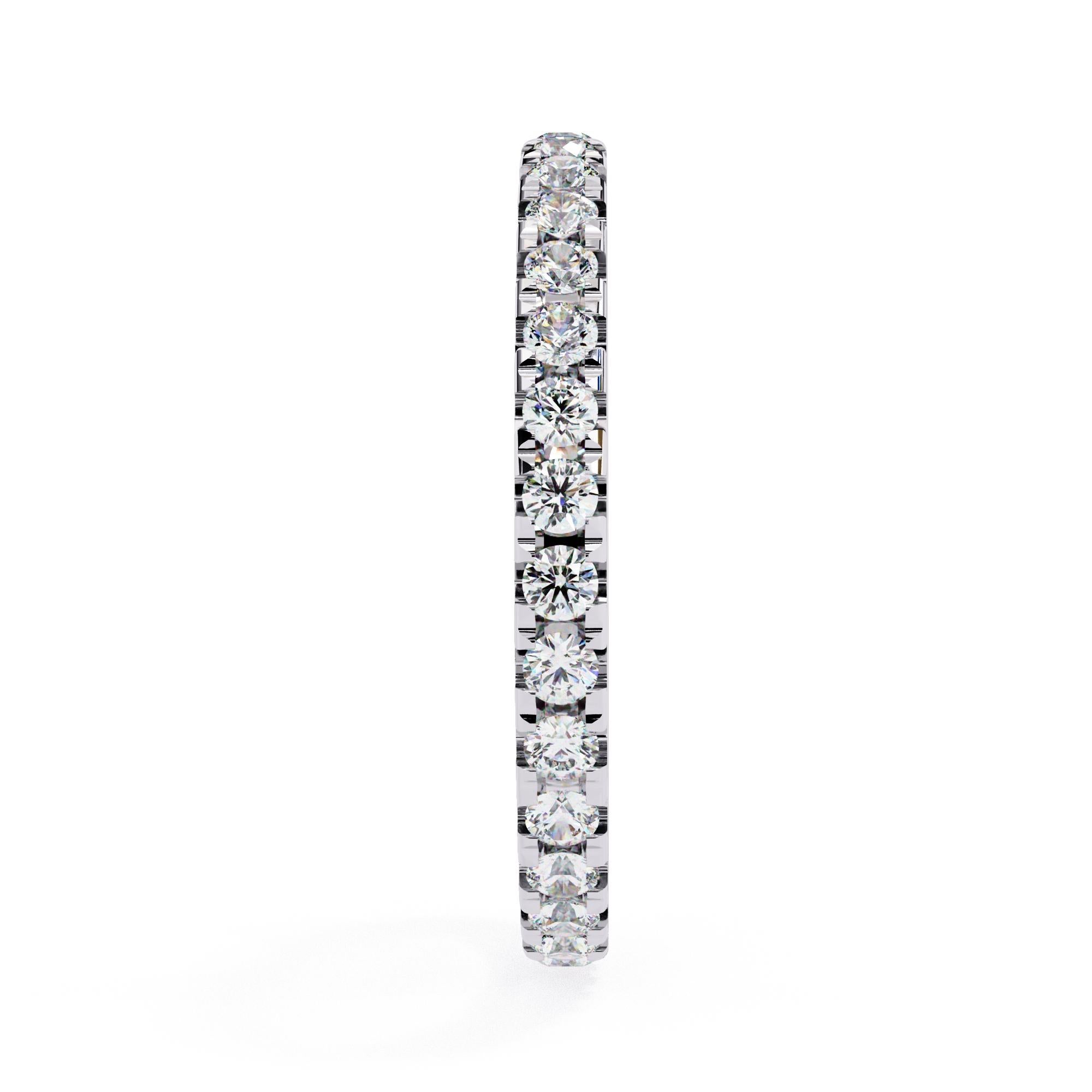 Taille ronde Bague d'éternité complète avec diamant rond de 7/10 carats, or massif 14 carats, SI GH en vente