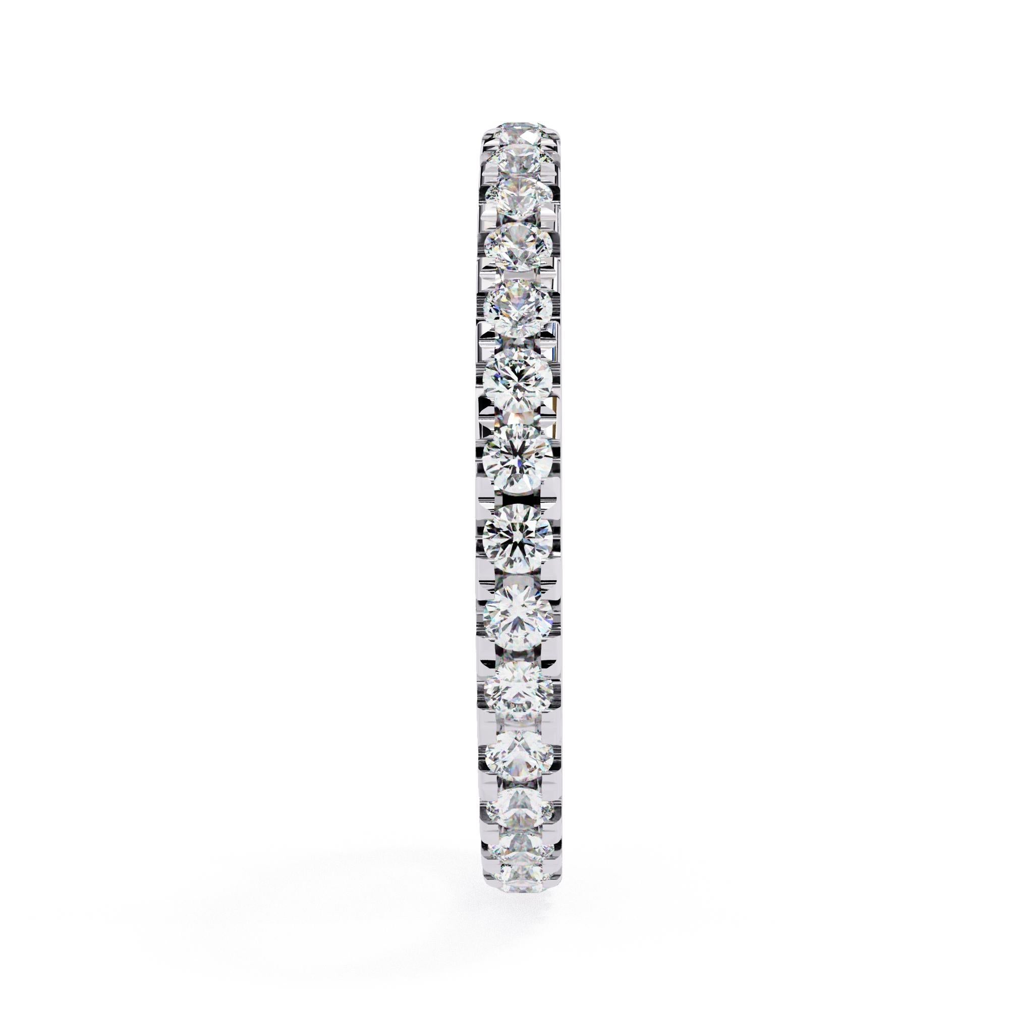 Round Cut 7/10 Ctw Round Diamond Ring, Full Eternity Band, 14K Solid Gold, SI GH