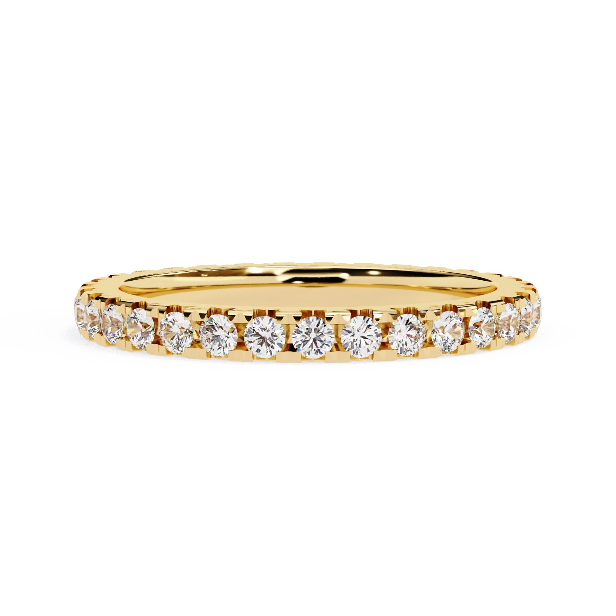 Women's 7/10 Ctw Round Diamond Ring, Full Eternity Band, 14K Solid Gold, SI GH