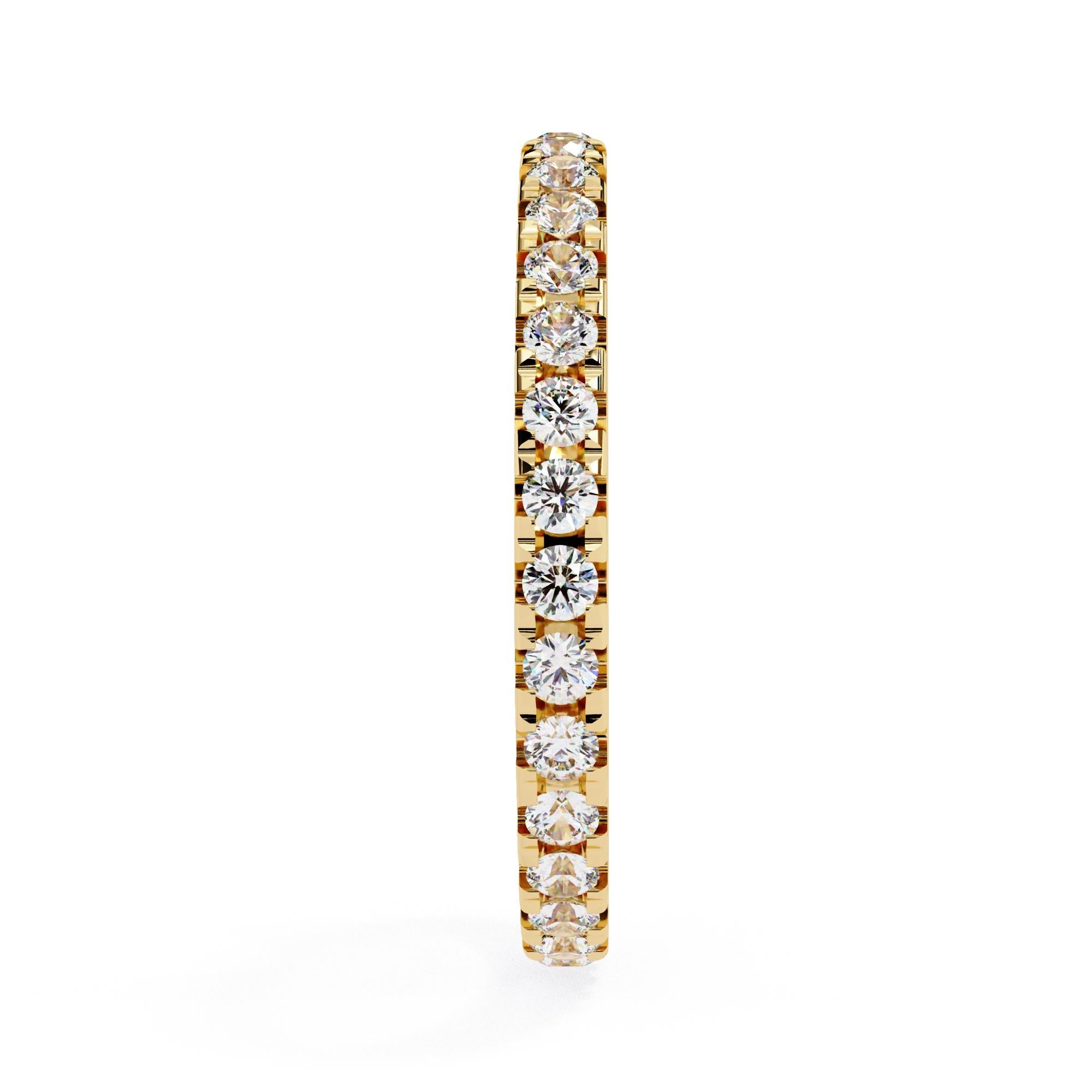 7/10 Ctw Round Diamond Ring, Full Eternity Band, 14K Solid Gold, SI GH 2